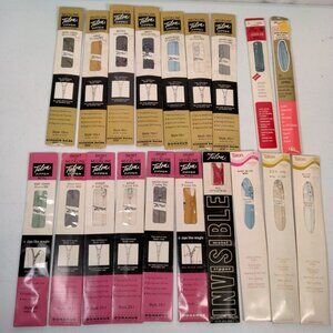 Vintage Talon Zipper Lot of 18 For Sewing Fashion Design Mixed Brands Colors